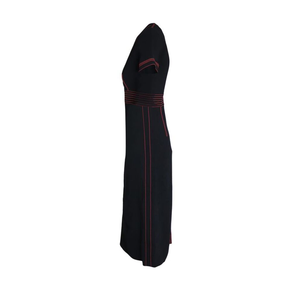 Burberry Contrasting Stitch Detail Dress In Black Viscose - Picture 3 of 5